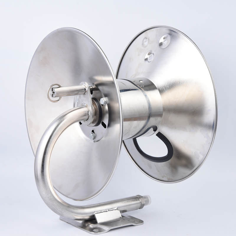 High pressure stainless steel hand crank hose reel for car washing